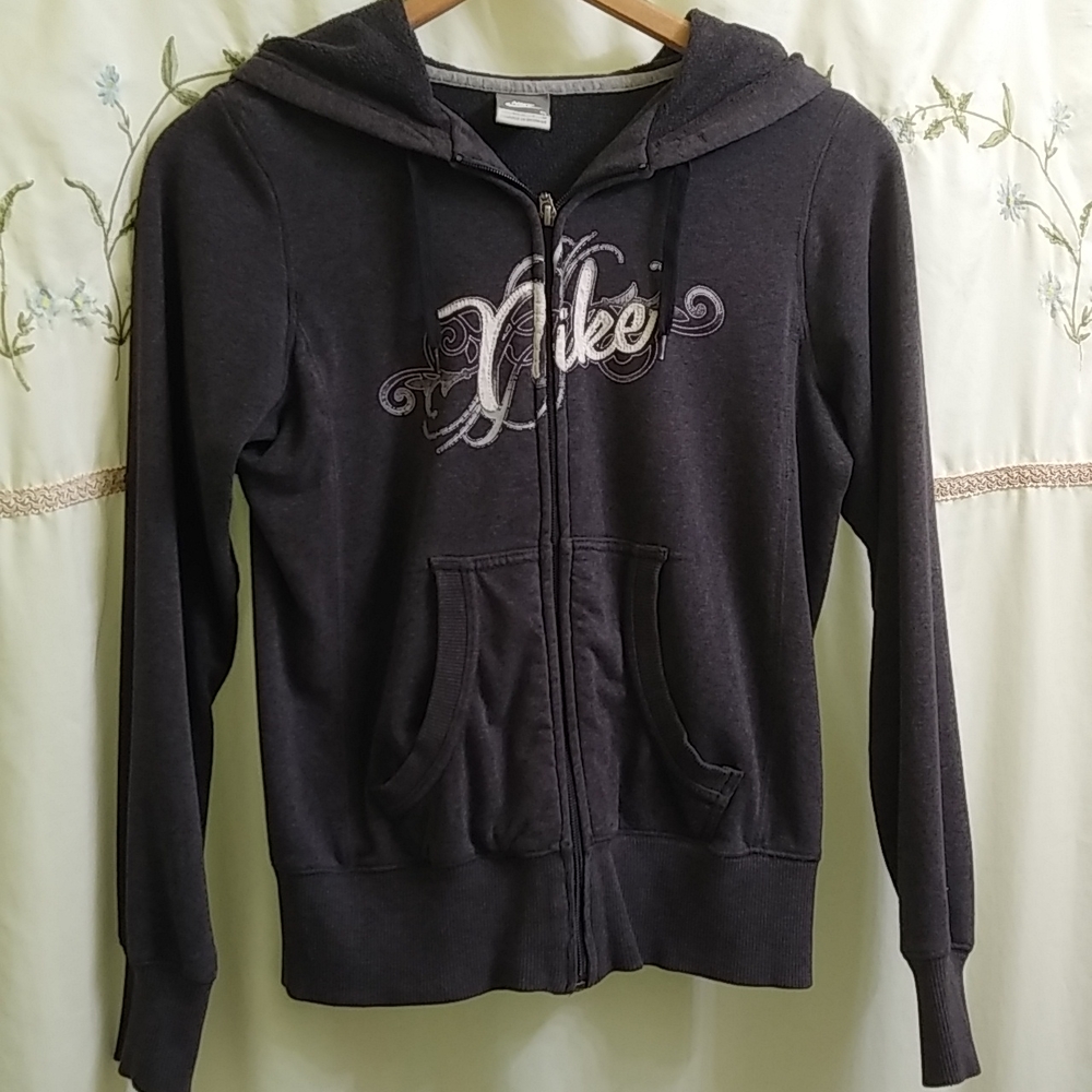 Nike S Grey hooded zip Jacket